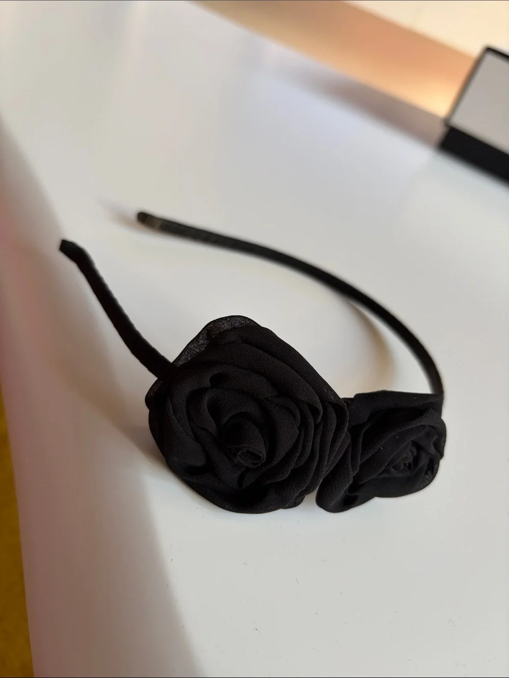 Black Floral Rose Headband - Women Accessories